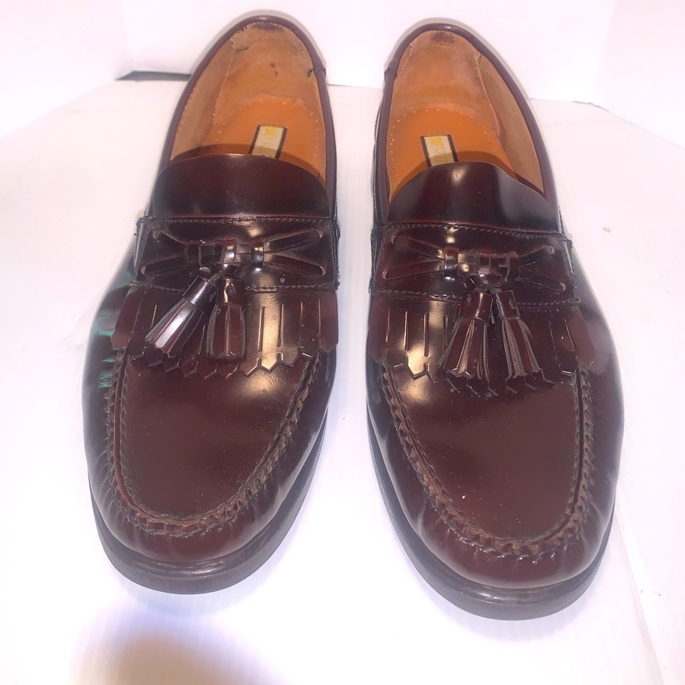 French Shriner Mens Shoes Belfast Soft Flex Kiltie Tassle Loafers 13W Leather